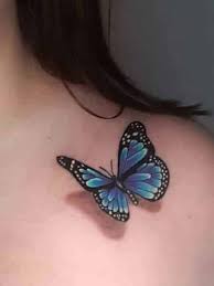 3D Blue Butterfly Tattoos