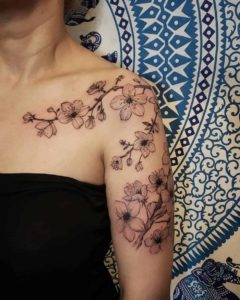 Cherry Blossom Tattoo Black And White