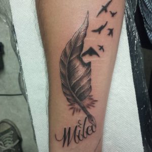 Feather Tattoos With Names