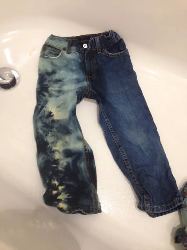 How To Half Bleach Jeans