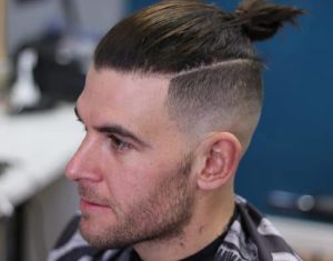 Man Bun With Faded Sides