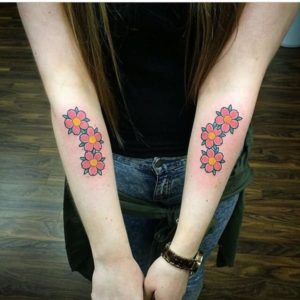 Matching Cherry Blossom Tattoos