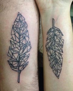 Matching Feather Tattoos