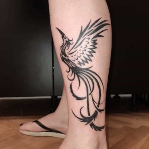 Phoenix Leg Tattoo Designs