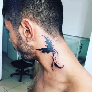 Phoenix Neck Tattoo Designs