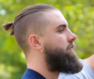 Slick Back Top Knot With Beard