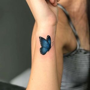 Small Blue Butterfly Tattoos