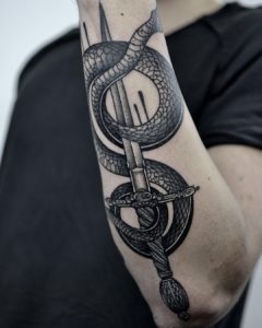 Snake And Sword Tattoo Designs