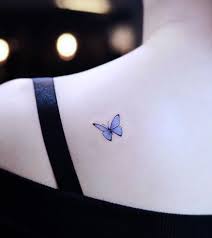 Tiny Blue Butterfly Tattoos