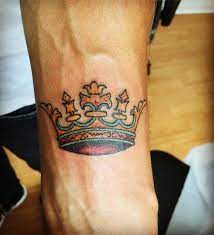 Colorful Crown Tattoo On Hand