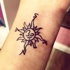 compass sun tattoo