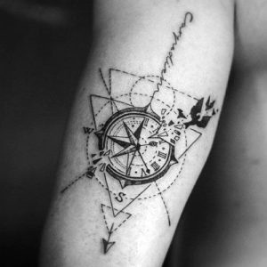 geometric compass tattoo