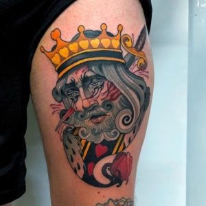 King Crown Tattoo On Biceps
