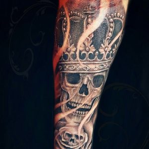 Skull And Crown Tattoo Sleeve