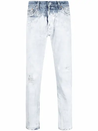 white bleached jeans