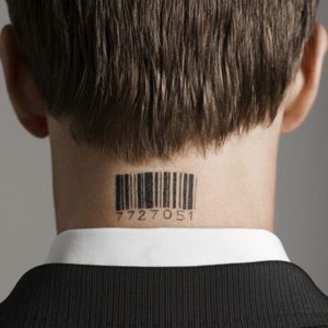 Barcode Neck Tattoo