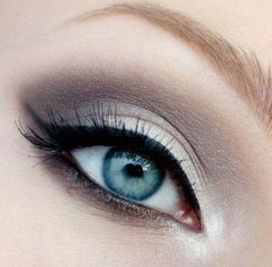 Blue Eyes with silver Eyeshadow