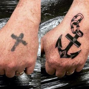 Cross Cover Up Tattoo