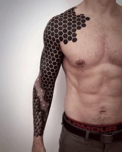 Honey Comb Cover Up Tattoo