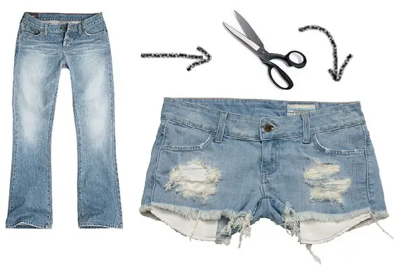 How To Fray Jean Shorts With Scissors