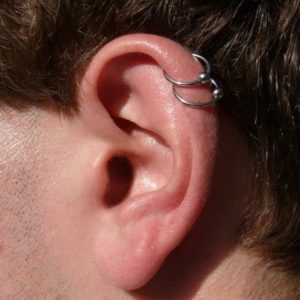 men's double helix piercing