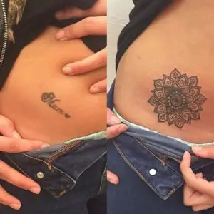 Name Cover Up Tattoos On Hip