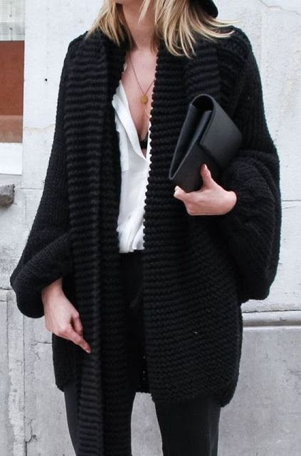 Oversized Black Cardigan Outfit