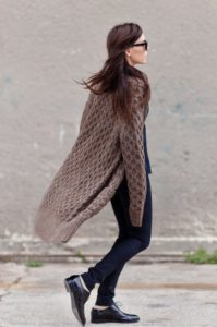 Oversized Cable Knit Cardigan Outfit