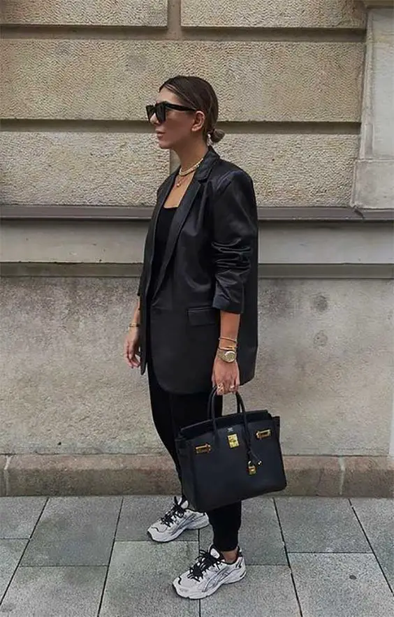 Oversized Leather Blazer Outfit