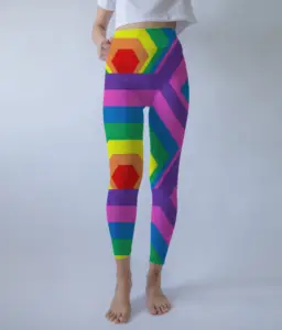Flare Yoga Pants for Womens Capri Leggings Gay Colorful Rainbow Pattern High Waist Opaque Tights