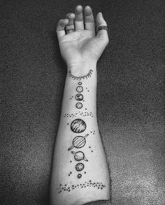 Solar System Forearm Tattoo