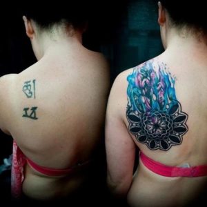 colorful mandala shoulder tattoo