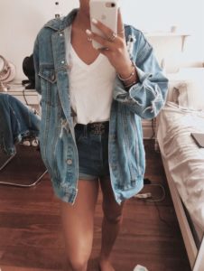 Denim Jacket Outfit With Shorts
