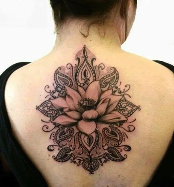 Flower Mandala Back Cover Up Tattoo