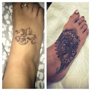 Mandala Design Cover Up On Foot