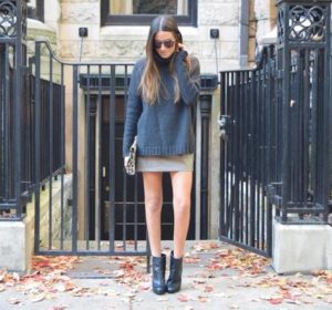 Oversized Sweater With Short Skirt