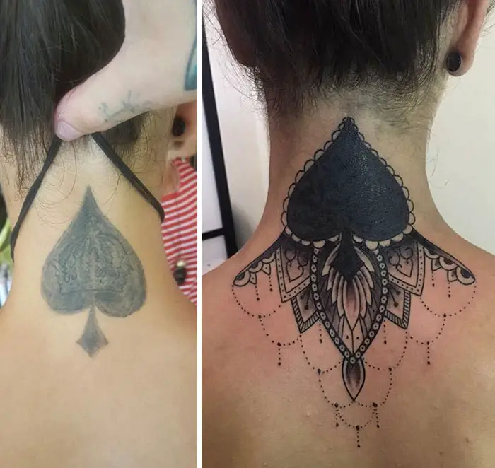 Small Black Out Cover Up Tattoo