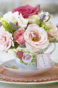 vintage tea party flowers