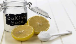 Lemon juice and baking soda as lipstick remover.