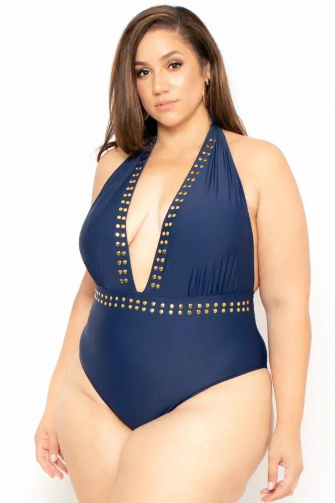 Swimsuits with plunging necklines