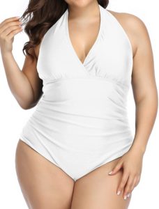 Swimsuits with ruching or shirring on the midsection