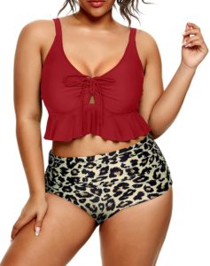 Swimsuits with printed bottom and solid top