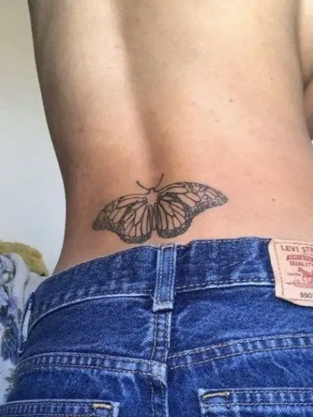 Butterfly Lower Back Tattoo