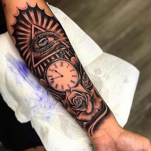 Compass Half Sleeve Tattoo