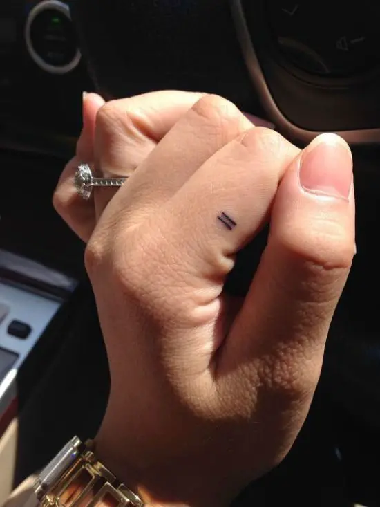 Math Symbol Tattoo On Finger 