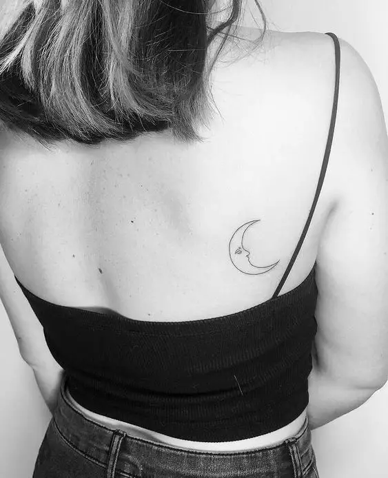 Moon Tattoo On Back 