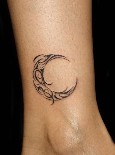 Cute Tribal Moon Tattoo