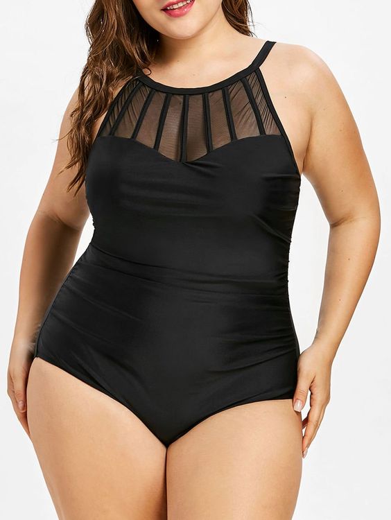 Full Black Plus Size Swimsuit