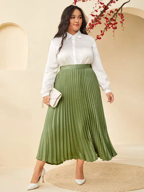 Long Skirt With Collared Shirt