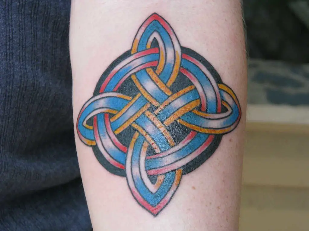 Colorful Irish Celtic Knot Tattoo